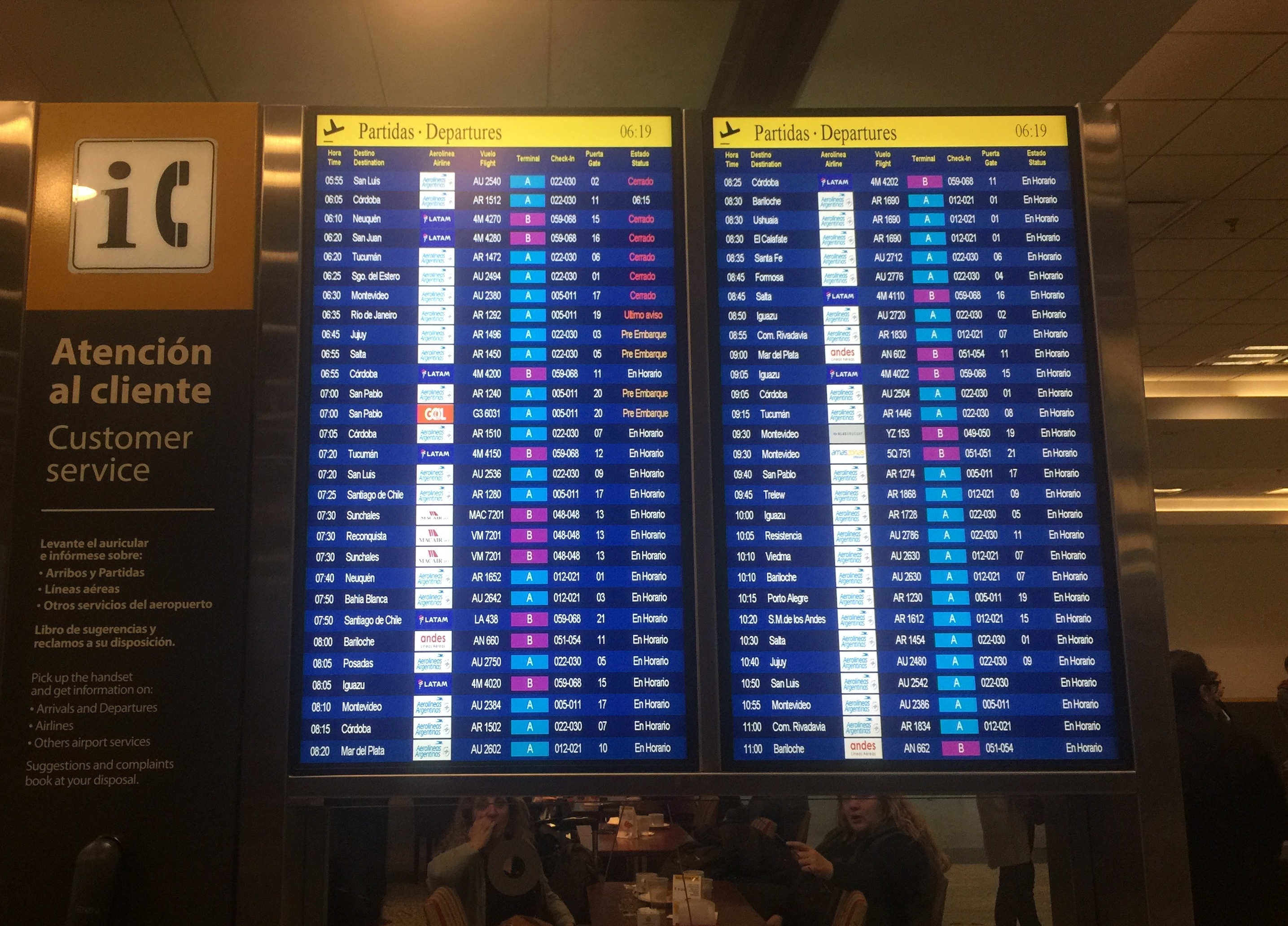 Problemas en Aeroparque el viernes 16 de noviembre