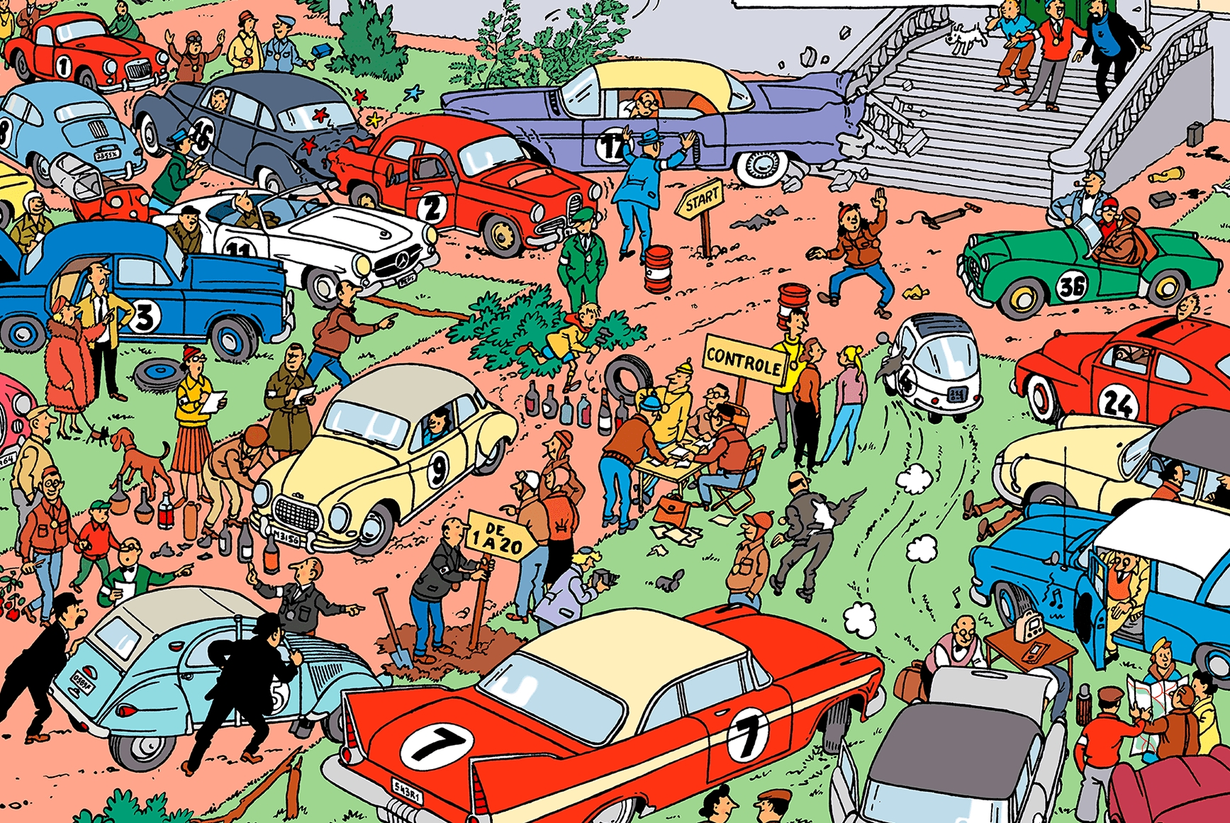 Como es la muestra de los autos de Tintín