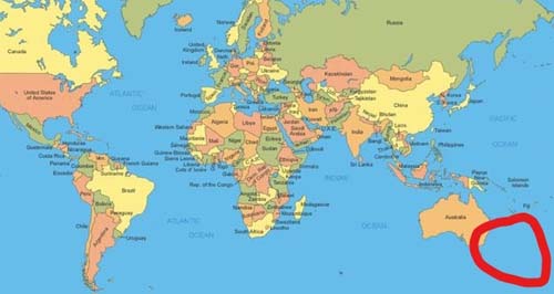 Nueva Zelanda no aparece en los mapas