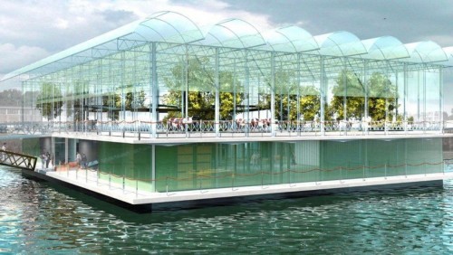 Una granja flotante en el puerto de Rotterdam