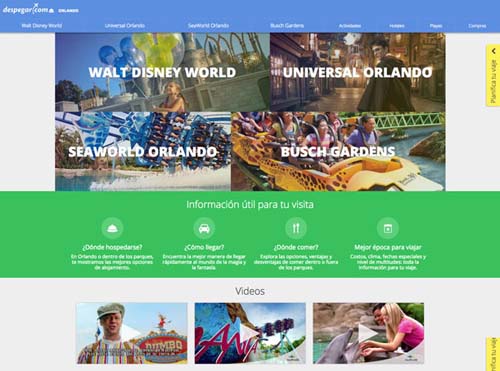Despegar.com lanzó un nuevo sitio sobre Orlando
