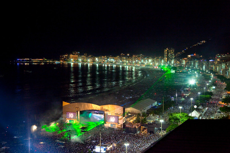 Reveillon en la playa de Copacaban