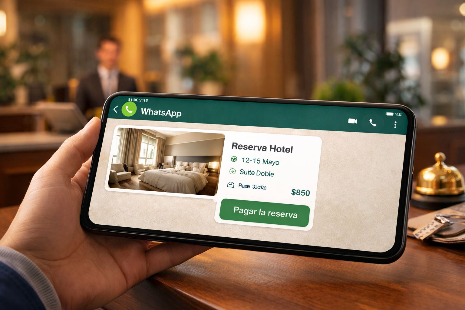 Pagos por WhatsApp para hoteles: cómo la inteligencia artificial puede aumentar las reservas directas