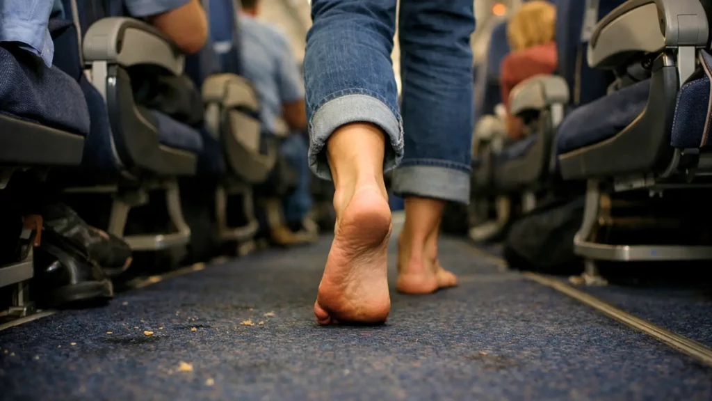 Por qué conviene no sacarse los zapatos en el avión: higiene, seguridad y respeto a bordo