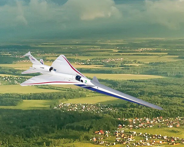 El avión X-59 de la NASA ya vuela a velocidad supersónica pero sin contaminación sónora