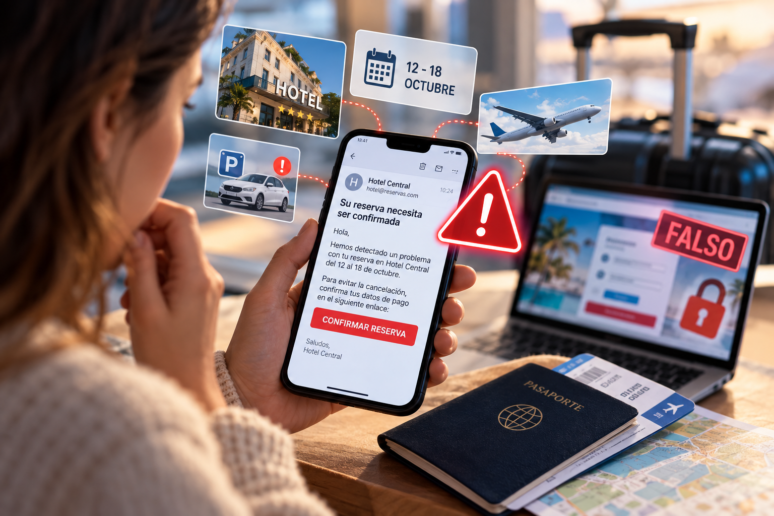 Phishing en viajes: cómo una reserva de hotel puede convertirse en la puerta de entrada a una estafa